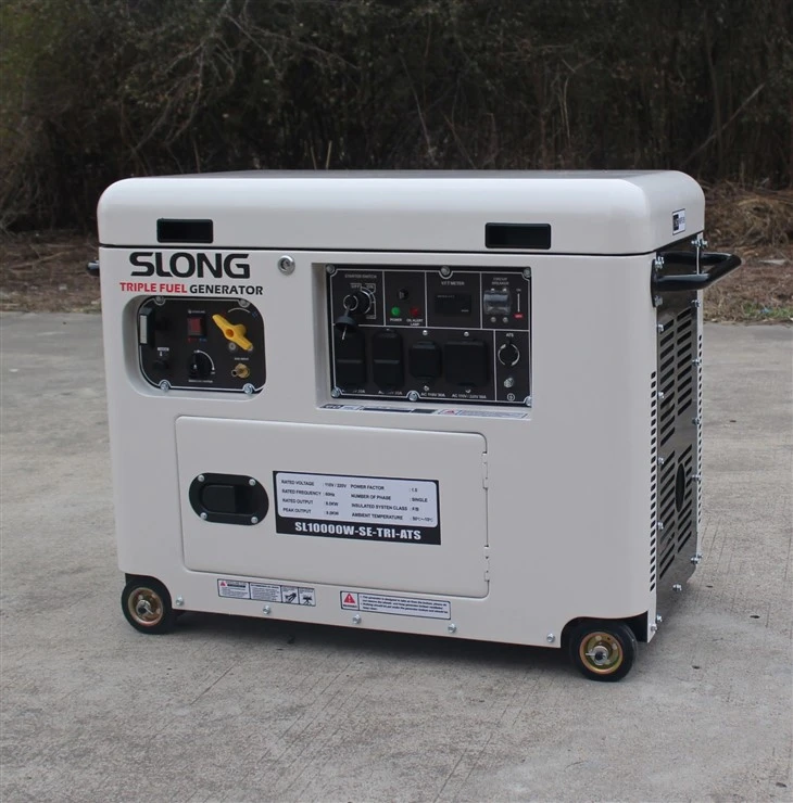 Silent Tri Fuel Gas Propane Natural Gas Powered Portable Generator 7kw